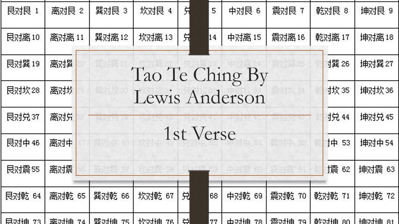 1st Verse – Tao Te Ching Quotes